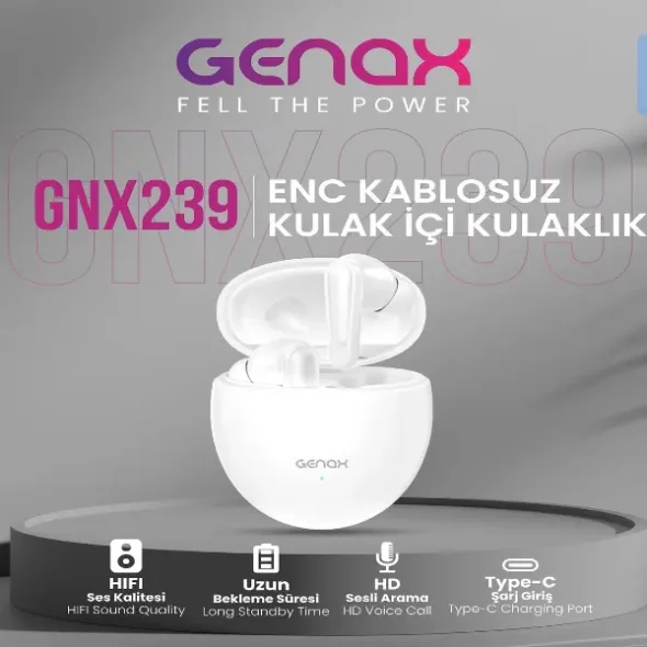 Genax GNX239 Mosso ENC Kablosuz Bluetooth Kulak İçi Kulaklık