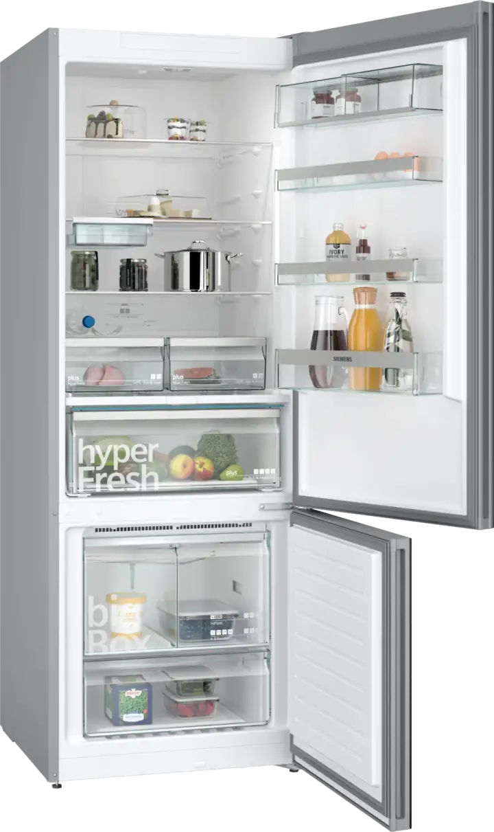 iQ500 KG56NLBE0N Alttan Donduruculu Buzdolabı 193 x 70 cm Siyah, Total noFrost - Görsel 2