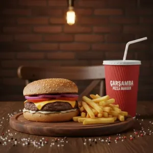 Cheddarlı Et Burger Menü
