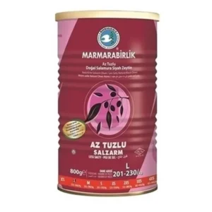 Marmara Birlik Doğal Siyah Zeytin Salamura Az Tuzlu 800 Gr